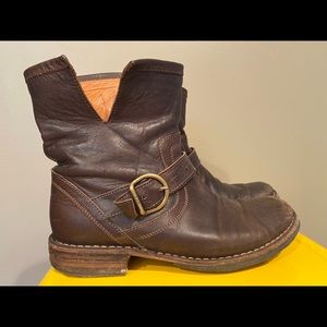 Florentine + Baker leather Moto boots. Dark brown